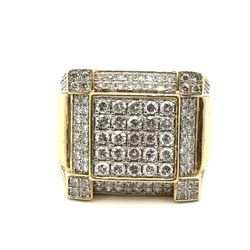 Men’s 10k Yellow Gold 3.49 CTW Diamond Ring Size 10 GP3068289