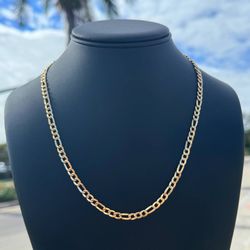 Jewelry 14k solid yellow gold Figaro necklace chain 20" 4.5 mm