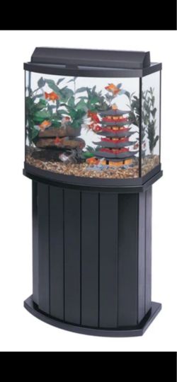 AQUEON 26 gallon bow front w/stand and hood
