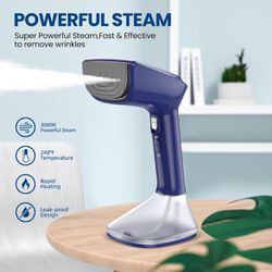 Handheld Steamer for Clothes with Wet&Dry Ironing Modes, 20 Sec Fast Heat-up, 3000W, Blue