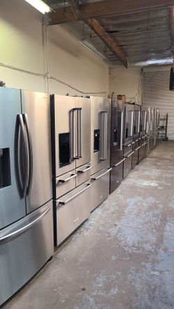 Refrigerators, Stove electric and microwaves all in Stainless steel combo or sake separate