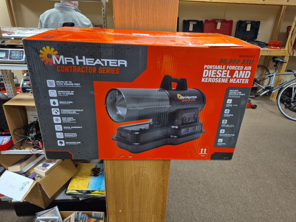 NEW Mr. Heater Contractor Series Diesel And Propane Heater 80k BTU MHC80KT