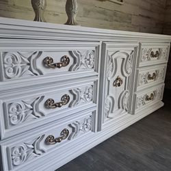 Refinished 9 Drawer Oak Dresser 