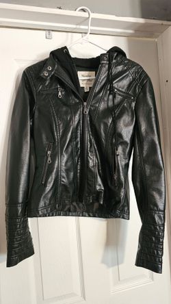 Maralyn & Me Black Faux Leather Moto Jacket