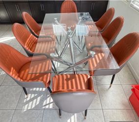 Glass dining Table And Chair