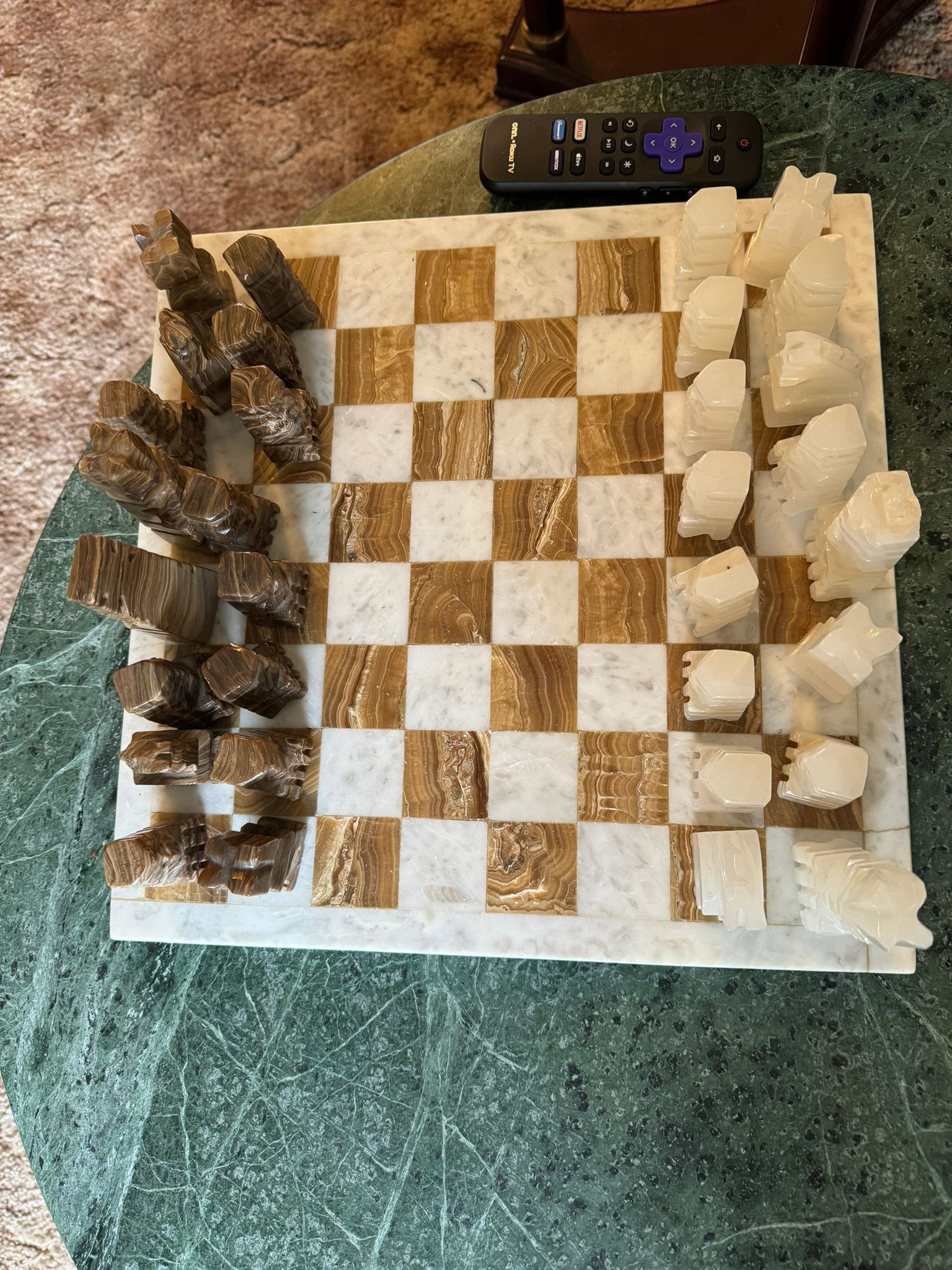 Midcentury Onyx Chess Set 