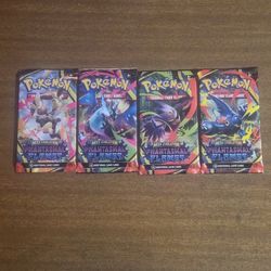 Pokemon Cards Mega Evolution Phantasmal Flames Booster Pack Art Bundle [Set of 4] 