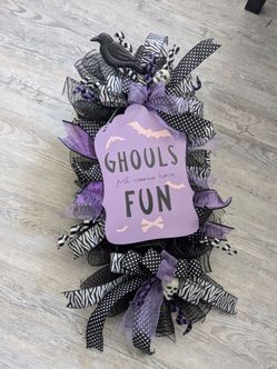 Ghouls Just Want to Have Fun Halloween door swag