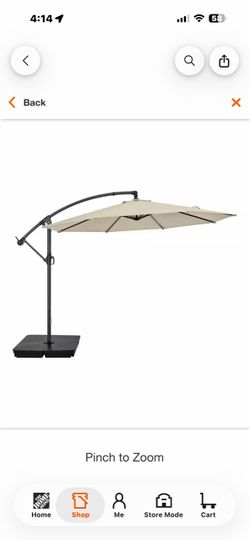 10 Ft. Steel Cantilever Market Patio Umbrella in Putty