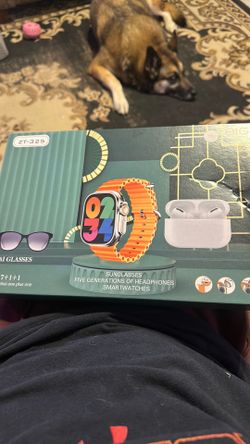 Glasses watch and headphones