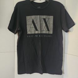 Armani Exchange Men's TShirt Small Black With Sequin Logo 