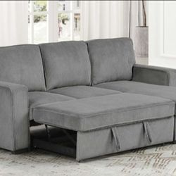 Brand New Grey Sectional Sofa Storage Sleeper