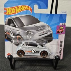 Hot Wheels Fiat 500e Compact Kings Series Gray Diecast 1:64 Scale Mattel