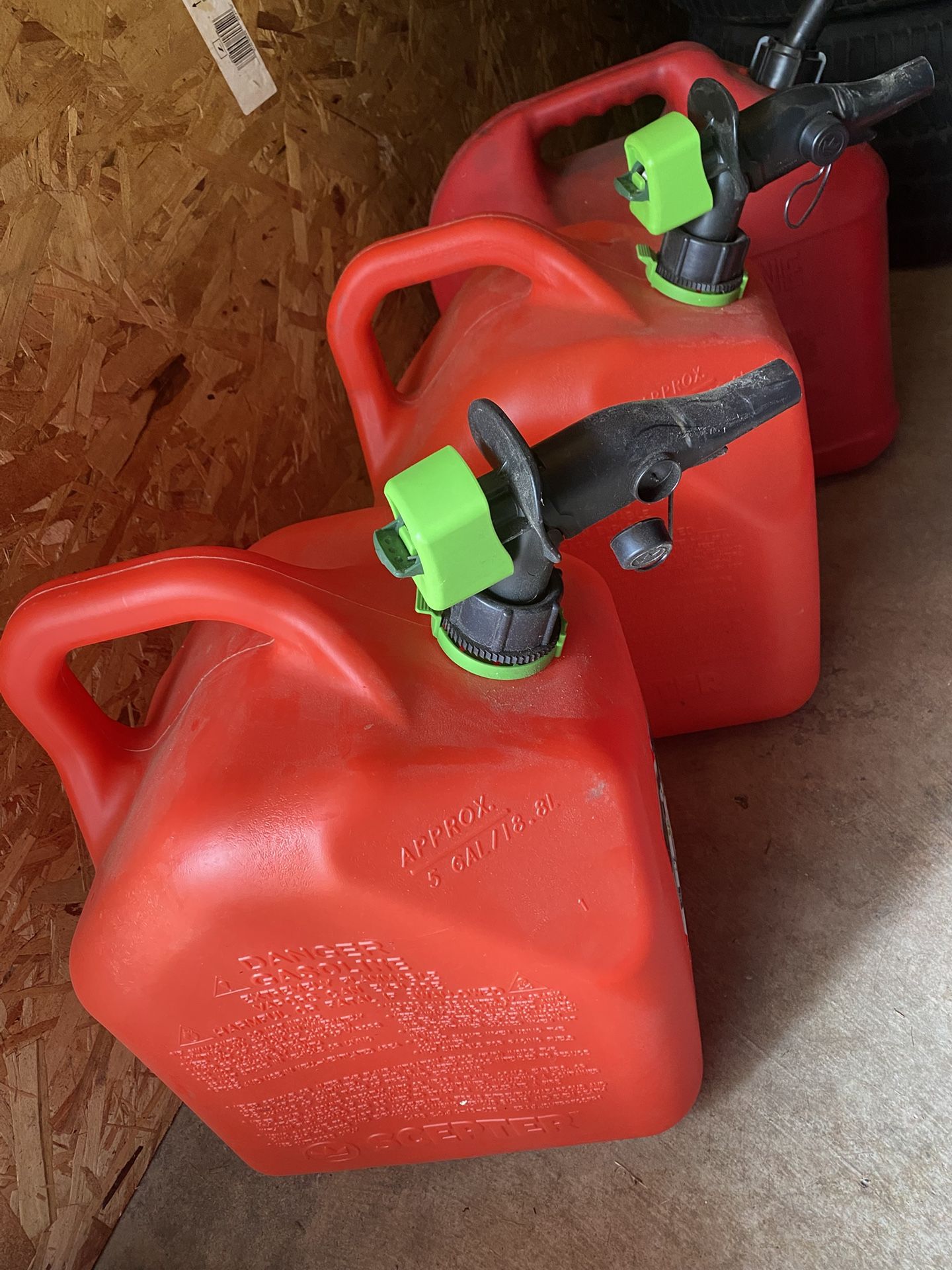 Three (3) Five (5) Gallon Gas Tanks
