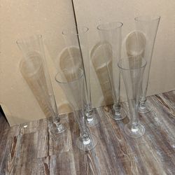6 Trumpet Vases 