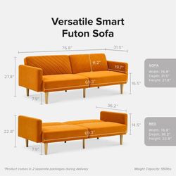 Mopio Futon Sofa Bed (Orange)