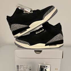  Jordan 3 Retro Off Noir - Size 8M/9.5W