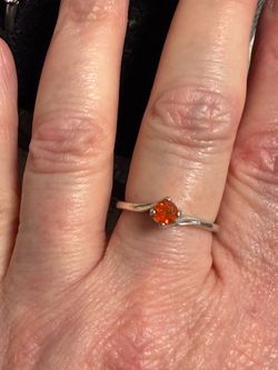 Fire Opal Ring - Sterling Silver
