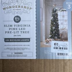 Wondershop 6.5ft Used Slim Virginia Pine LED Pre-Lit Tree. 295 Tips. Must Pick Up