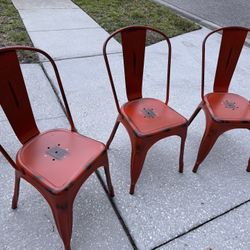 Red Metal Chairs 