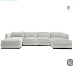 Joybird Cloud Couch / Cloud Sofa / Sectional Sofa / White Boucle Sofa 