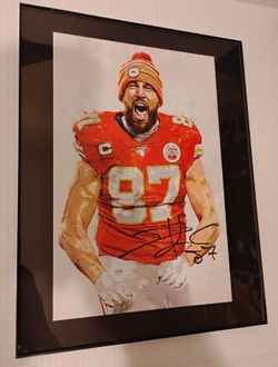 Travis Kelce Frame 11 inch x 14 inch GLASS