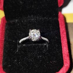 GRA Certified Moissanite Ring in White Gold