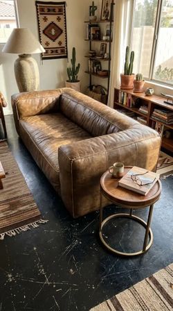 Timothy Oulton for RH Fulham Leather Sofa – FREE DELIVERY – Discontinued, Comps at $6,000