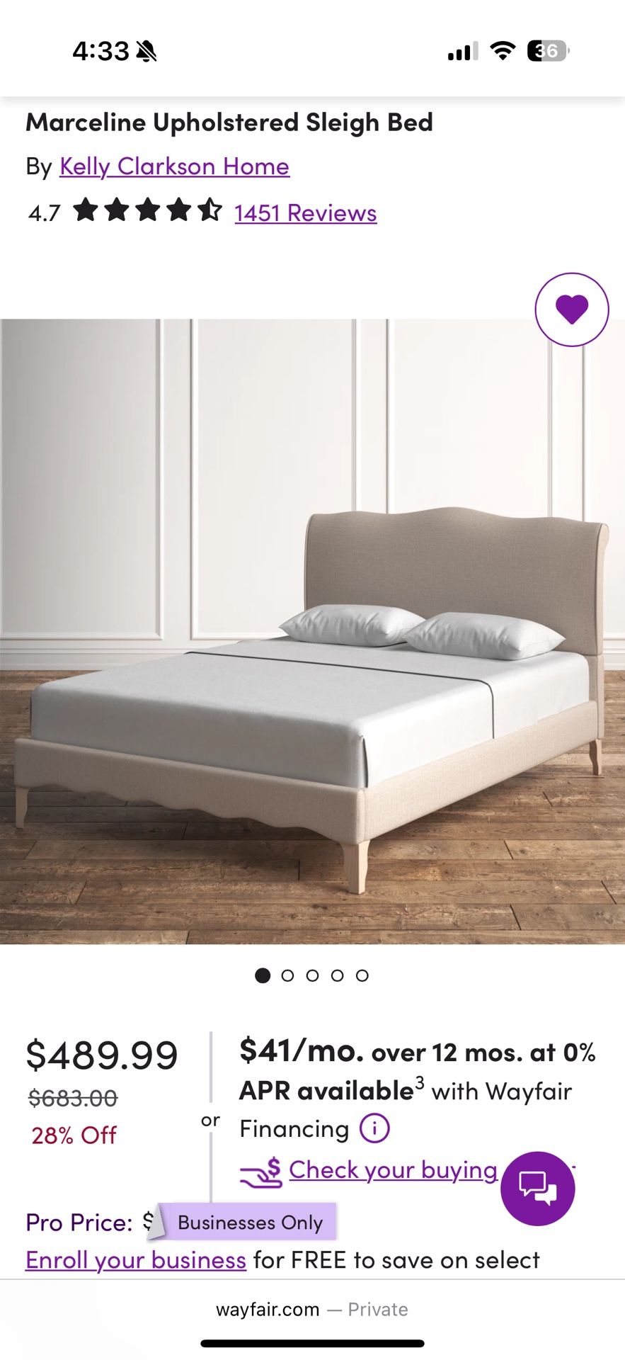 King Size Bed frame