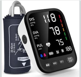 Blood Pressure Machine, Automatic Upper Arm Blood Pressure Monitor with 2x199 readout, 4.5 inch Backlit Large Screen Adjustable Large Cuff 9 to 17 inc