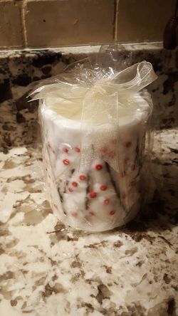 Holiday pillar candle, new
