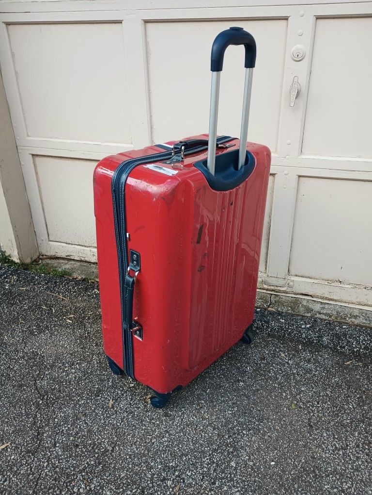 Large Suitcase On Four Wheels With Handle, 29 In Tall