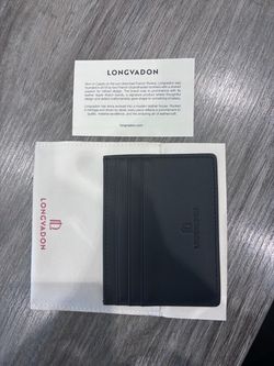 Longvadon Black Leather Card Holder Wallet