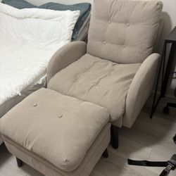 Chair with Ottoman Adjustable Backrest
