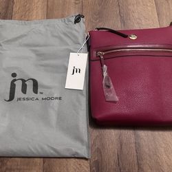 Jessica Moore Venture Berry Red Crossbody Purse BRAND NEW with Tags