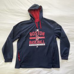 Boston Red Sox Hoodie Mens XL Blue Majestic 1/4 Zip MLB Authentic Collection