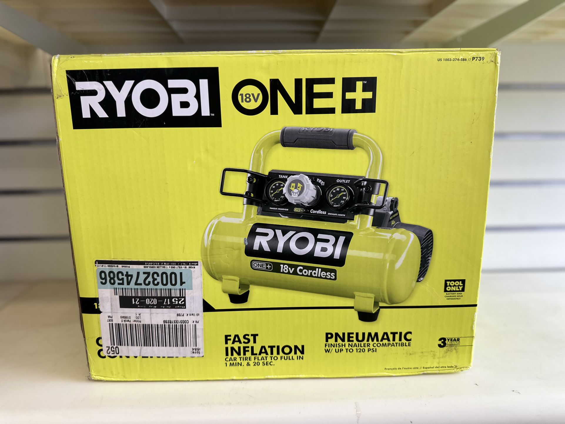 Ryobi 18V 1-Gallon Compressor (Tool Only)