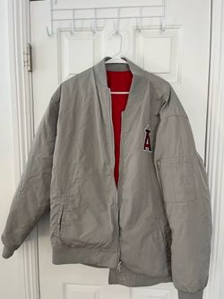 New MLB Los Angeles Angels Reversible embroidery insulated poly jacket men's L
