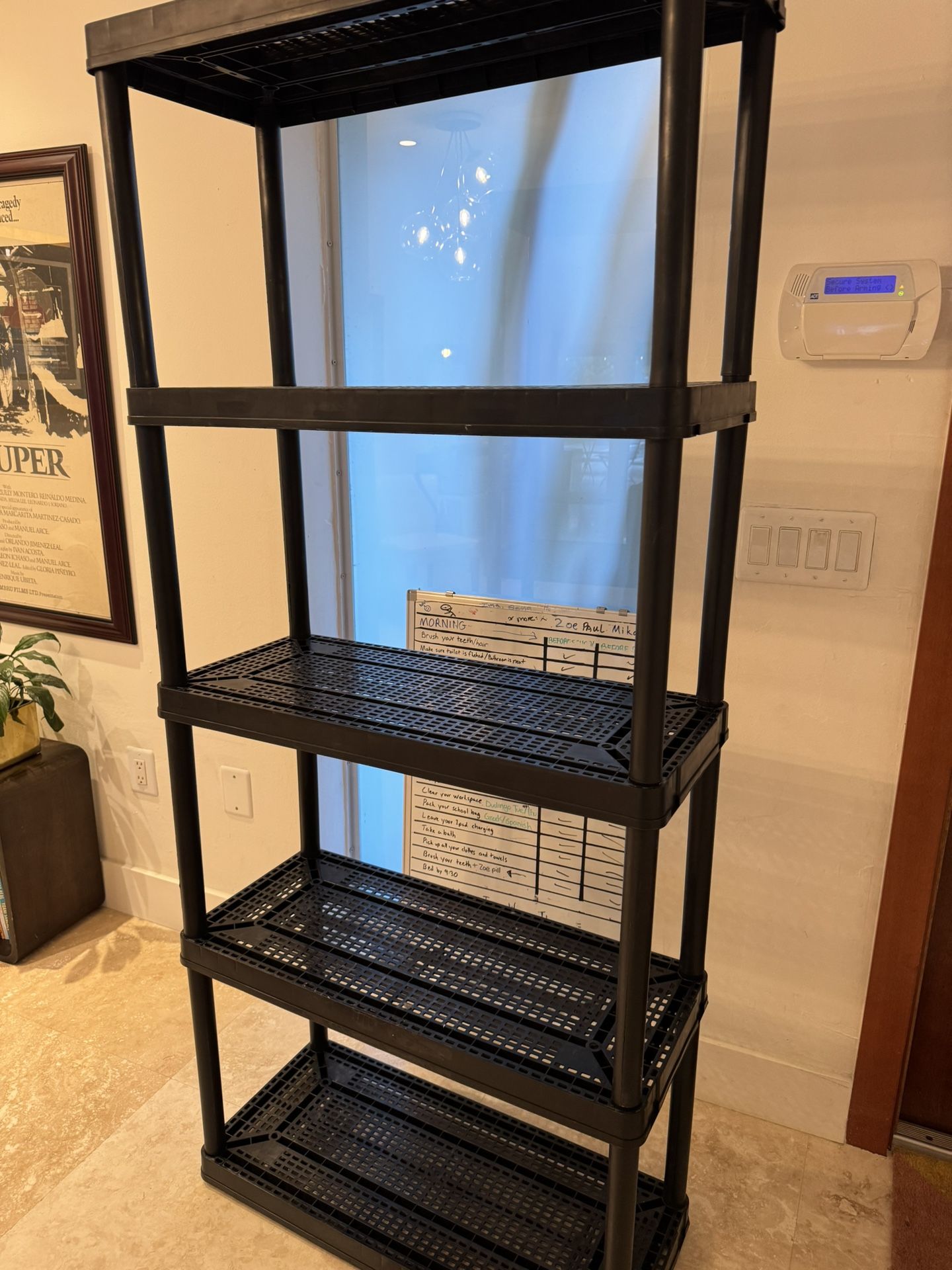 Storage Shelves- Black Plastic - 5 Tier