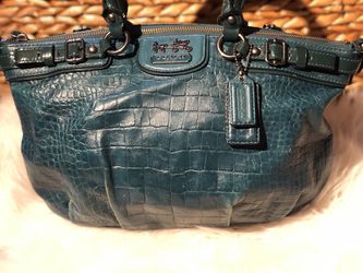 Coach Madison Dark Sea Blue Croc. Leather Satchel 18602 Purse Shoulder Bag  EUC! Women's for Sale in Irving, TX - OfferUp