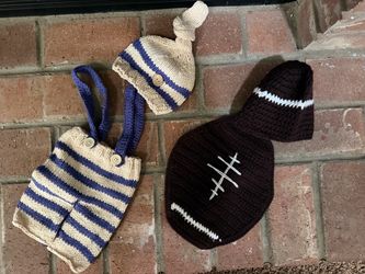 Baby Newborn Crochet Football Photo Prop Set