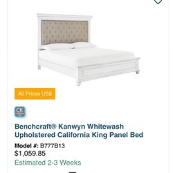 Benchcraft King bed - Mattress Not Included