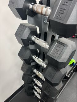 Rubber Hex Dumbbell Set – 5 lb to 50 lb Pairs