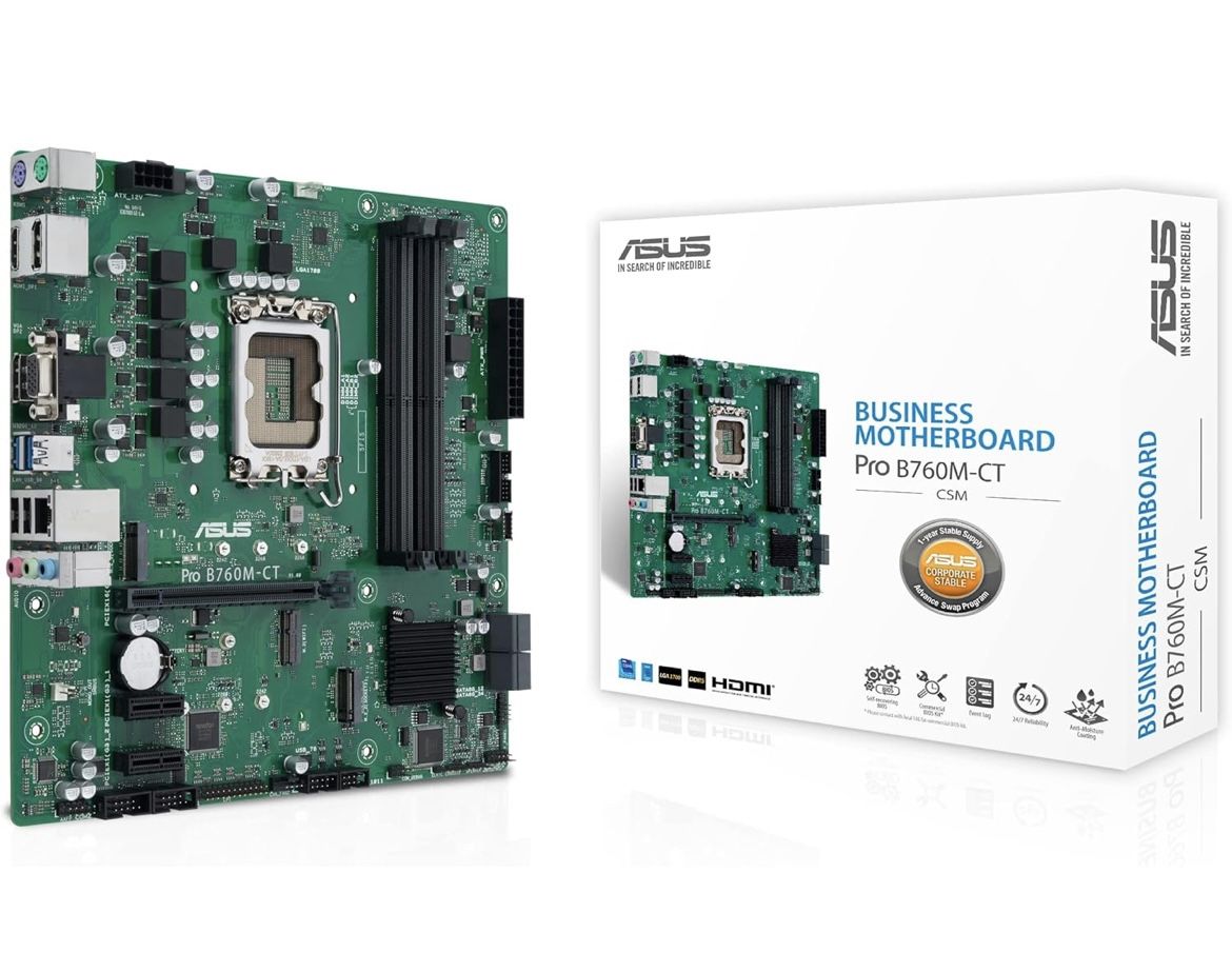 ASUS Pro B760M-CT-CSM Intel LGA1700(13th&12th Gen)mATX commercial motherboard