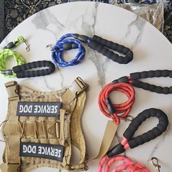 Service Dog Tactical Harness With Heavy Duty Leash  One Free