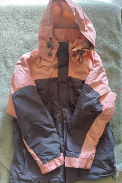 Pink and Gray Hooded Winter Jacket ,size S for girls