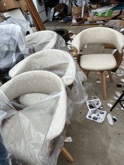 White grayish rustic chair