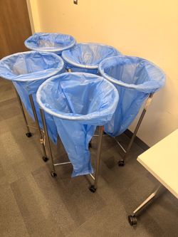 Title: Commercial Medical Linen Hamper Stands on Wheels