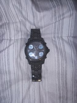 Men's Swiss movement watch with diamonds and crystals