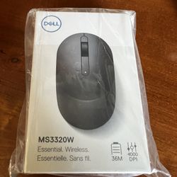 Dell Mobile Wireless Mouse - MS3320W, Wireless - 2.4 GHz, Bluetooth 5.0, Optical LED, Mechanical Scroll, 1600 DPI, 3-Buttons - Black